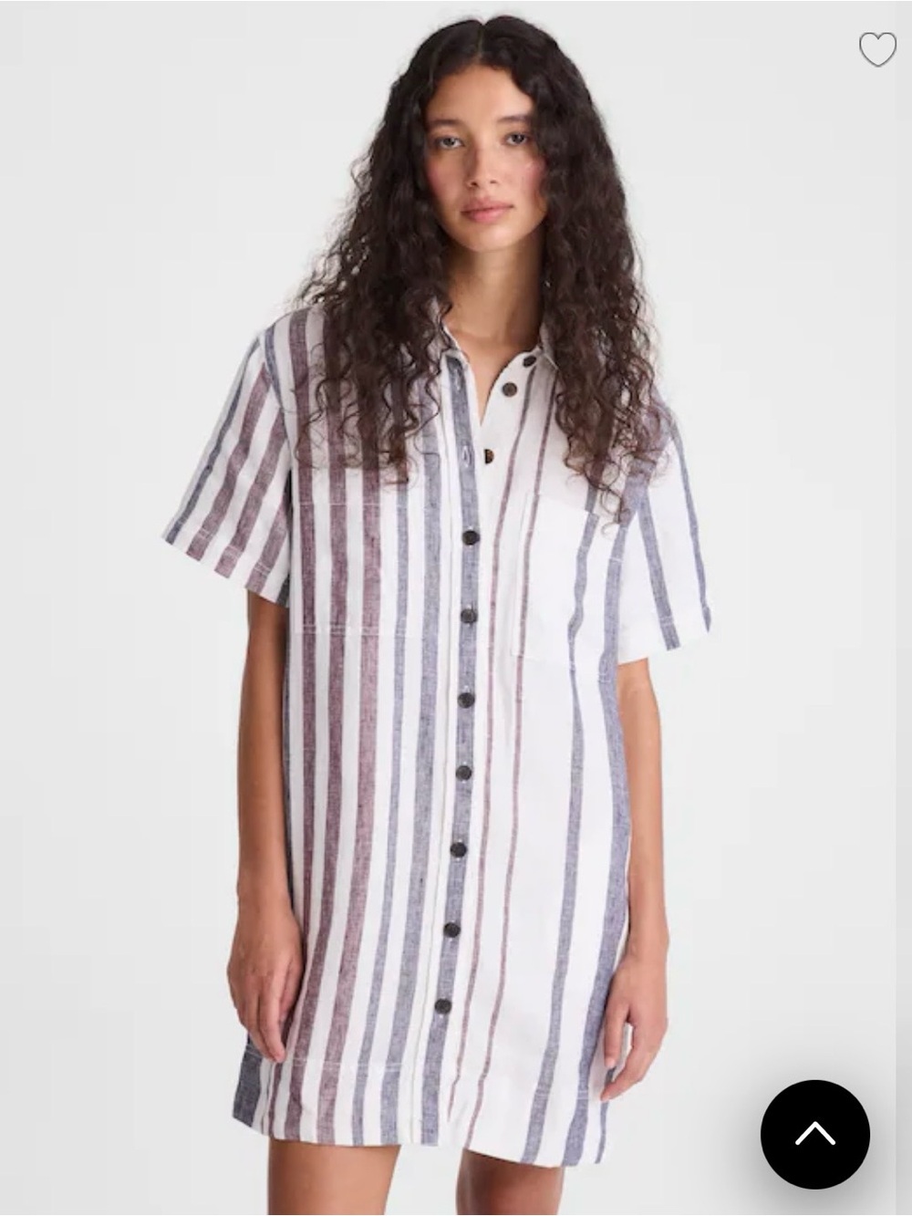 Madewell striped relaxed mini shirt dress linen